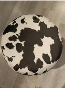 Resim Mercan Mobilya Leopar Desen Bench Puf 43/42 Siyah Ayak Beyaz 