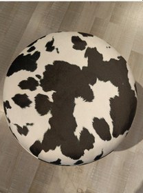 Resim Mercan Mobilya Leopar Desen Bench Puf 43/42 Siyah Ayak Beyaz 