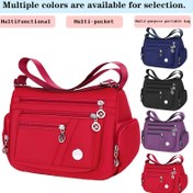 Resim Erkekler ve Kadınlar için Ayarlanabilir Askılı, Çok Bölmeli & Dekoratif Süslemeli Unisex Günlük Naylon Kare Çapraz Çanta - Şık Siyah Seyahat Omuz Çantası, Dayanıklı Yapı, Güvenli Fermuar Kapatma 