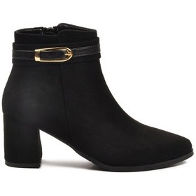 Resim Aspor Siyah Süet Fermuarlı İçi Kürklü Kadın Topuklu Bot Çok Renkli 