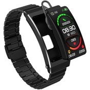 Resim Sones K13S 1.14'' 2'si 1 Arada Kulaklıklı Çelik Kayış Akıllı Saat (İthalatçı Garantili) 