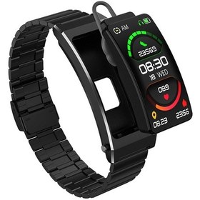 Resim Sones K13S 1.14'' 2'si 1 Arada Kulaklıklı Çelik Kayış Akıllı Saat (İthalatçı Garantili) 