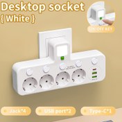 Resim 1 Çok Fonksiyonlu Güç Şeridi, 4 AC Çıkışı ve 2 USB Bağlantı Noktası, 1 Tip-C Bağlantı Noktası, Kablosuz Güç Prizi, Kolay Yerleştirme ve Taşıma, Bağımsız Anahtar/Küçük Gece Lambası, Ev Kullanımı İçin Temel, Güç Kaynağı, Çoklu Fiş, Adaptör Fiş 