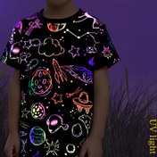 Resim Erkek Çocuklar için Galaksiye Özel Kısa Kollu T-Shirt - Yıldızlar, Gezegenler ve Nebulalar ile Canlı Renkli Tasarım, Yumuşak Esnek Kumaş, Plaj, Dış Mekan Oyunları ve Rahat Giyim için Mükemmel, Bahar Yaz Sonbahar, Galaksi T-shirt, Dış Mekan Giyim, Canlı Baskı, Rahat Kesim, Örgü 
