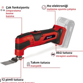Resim Einhell Akülü Raspalama Makinesi TC-MG 18 Li-Solo Power X-Change (Li-Ion, 18 V, manyetik alet tutucu, hız kontrolü, aksesuarlar dahil, akü ve şarj cihazı dahil değildir) - 4465170 