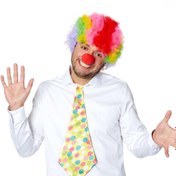 Resim Nessiworld Rengarenk Kıvırcık Afro Bonus Peruk 110 Gr ve Kırmızı Burun Seti 