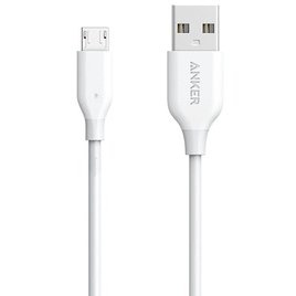 Resim Anker A8132H21 USB to Micro USB PowerLine Durable Fast Charging Cable, White 