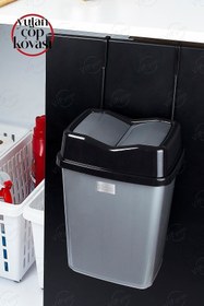 Resim vipgross Mutfak Çöp Kovası Siyah - Askılı Çöp Kovası 5,5 L Vg-756-siyah 