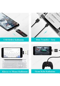 Resim Mini OTG USB Type-C Erkek to USB Tip A Dişi Çevirici Adaptör 