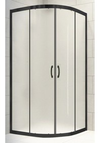 Resim Durul Duşakabin Oval Siyah Profil 5mm Buzlu Cam Yükseklik 190 Cm Siyah 