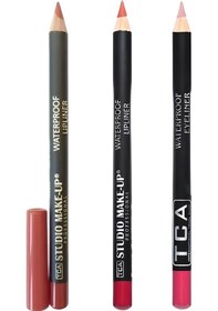 Resim Tca Studio Make Up Crimson + Dark Red + Maroon Waterproof Lipliner Dudak Kalemi 3'lü 