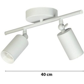 Resim Koal Avize Spoti 2'li Beyaz Renk Beyaz Işık Modern Tasarım Cafe - Mutfak - Banyo Spot Ledli Sıralı Avize Beyaz Beyaz 
