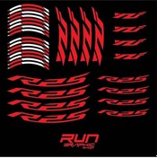 Resim Yamaha R25 Kırmızı Jant Şerit Sticker Çok Renkli 