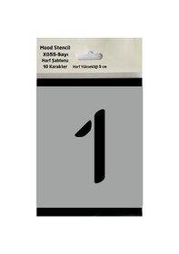 Resim Stencil Rakam Boyama Şablonu X055-sayı Rakam Yüksekliği 5 Cm 