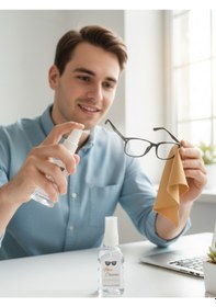 Resim Otio 4 Adet Gözlük Temizleme Seti, 50 Ml Sprey, Mikrofiber Bez Avantaj Paket 
