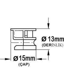 Resim ESBH Minifix Gövde 15X13 mm Mobilya Bağlantı Vidası Dolap Birleştirme Aparatı 10 Adet 