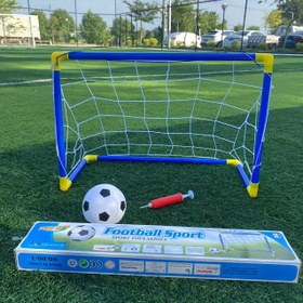 Resim İç Mekan Mini Oyuncak Futbol Kalesi Seti, Kolay Pompa ile Karton Kutu Ambalajı, Plastik Lastikli Futbol Topu ve Ağ, 60cm Genişlik x 40cm Yükseklik, Kolay Montaj, Park veya Plaj İçin Taşınabilir Ebeveyn-Çocuk Aktiviteleri, PVC Malzeme, Erkek ve Kız Çocukları için Festival Hediyesi ve Doğum Günü Hediyesi 