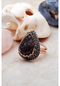 Resim Ametist Taşlı Rose Gümüş Yüzük 3149 - 508601410 