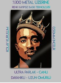 Resim 2pac Shakur Rap - Parlak Metal Baskı Tablo 
