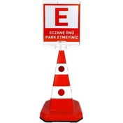 Resim İleri Trafik Eczane Önü Park Yapılmaz Çift Taraf Baskı Ultra Kedi Gözlü Ağırlıklı Trafik Koni Trafik Dubası 