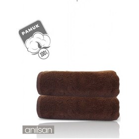 Resim 2'li Kahve Banyo Havlusu - 70x140 Cm, 490 Gr, %100pamuk, Spa Ve Otel Havlusu, Günlük Kullanıma Uygun Kahverengi 