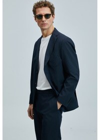 Resim Lufian Piel Spor Erkek Blazer Ceket Slim Fit Lacivert Lacivert 111140171100200 Lacivert 