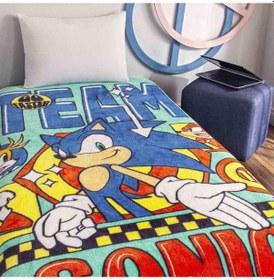 Resim Lisanslı Sonic Modern Tek Kişilik Battaniye 000000001500222954 Çok Renkli 