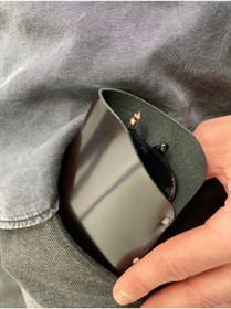 Resim MAT Deri Rayban Gözlük Kabı Siyah Unisex Hakiki Deri El Yapımı Gözlük Kılıfı 