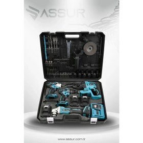 Resim Assur 21V Darbeli Kömürsüz Kırıcı Delici Hilti & Taşlama & Matkap & Somun Sıkma Sökme 4'lü Set 