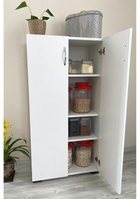 Resim Irmak Çok Amaçlı Dolap 2 Kapaklı 4 Gözlü Ayakkabılık Kiler Dolabı Beyaz 