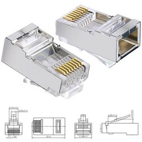 Resim Cat6 Metal Rj45 Jack Konnektör Uç Lan Ethernet Jak 100 Adet 