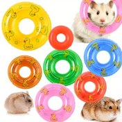 Resim 3 adet Mini Evcil Hayvan Yüzme Halkası Hamster, Kaplumbağa İçin - Ördek Desenli Plastik Dekoratif Banyo Oyuncakları 