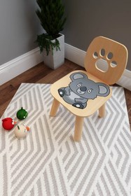 Resim Kaju Kids Çocuk Sandalyesi - Lisanslı Ürün - Doğal Ahşap - 3/4 Yaş 