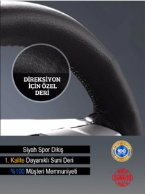 Resim Genel Markalar Bmw E36 ÖZEL süper deri Direksiyon Kılıfı, Dikmeli Siyah Spor Dikiş 