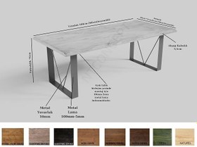 Resim NTConcept Blu Doğal Ahşap Yemek Masası (85 x 180 cm) 