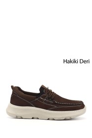 Resim Gönderi(r) Erkek Kahve Nubuk Bağcıklı Hakiki Deri Comfort Ayakkabı 