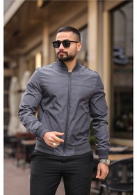 Resim Erkek Bomber Ceket K Gri Bndk 