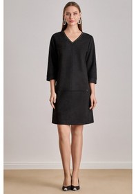 Resim Guitar Diz Boy Siyah Süet Elbise Siyah 