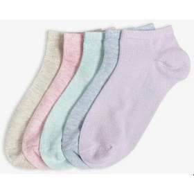 Resim Bolero 5'li Soft Renkli Yazlık Düz Kadın Patik Çorap Çok Renkli 