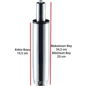 Resim Fullreyon 1. Sınıf Ithal 100'Lük Krom Amortisör Ofis Koltuğu Amortisörü 