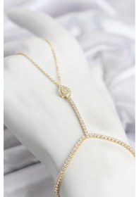 Resim Mey Najmaddin Gold Renk Pirinç Zirkon Taşlı Damla Model Şahmeran Najmaddin Çok Renkli 