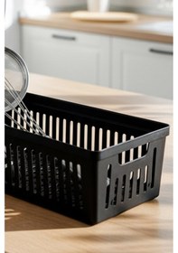 Resim Snippy Nivo - 4'lü Çekmece İçi Kaşıklık Seti Organizer Mutfak Düzenleyici Bıçaklık Kepçelik Siyah Siyah 