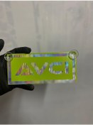 Resim Yeşil Renk Üzeri Hologram Renk Avcı Yazılı Vantuzlu Cam Süsü 