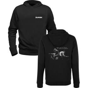 Resim Duman Resimli Baskılı Siyah Ön Arka Çocuk Baskılı Sweatshirt 