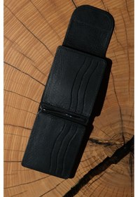 Resim Lenax Leather Mono Klips Hakiki Deri Erkek Cüzdan Nakit Para Klipsli, Mıknatıslı Kapak, Bozuk Para Cepli Siyah 