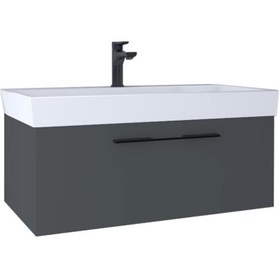 Resim kobos Glow Lavabo Dolabı Füme 100 Cm Kb100003 