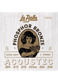 Resim La Bella 7gpul Akustik Gitar Teli 09-48 