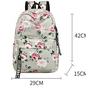 Resim Luckydog Moda Suya Kadın Çiçek Baskı Okul Sırt Çantası - Siyah, Dayanıklı Naylon, Kolej Ve Günlük Kullanım İçin Siyah 