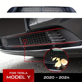 Resim 1 adet for TESLA Model Y Ön Izgara Koruma Izgara Ekleri Örgü - Mat Hava Girişi Kapağı Tampon Izgara Filtresi Aksesuarları Ultrasonik Kaynak ile 2024-2020, Ön Konum 