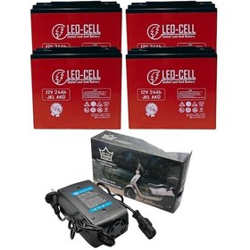 Resim Leo-cell 12v 24 Ah Japon Teknolojisi 7 Kg Elektrikli Motorsiklet Aküsü Ve Ortec 48v 24ah Şarj Cihazı Seti 